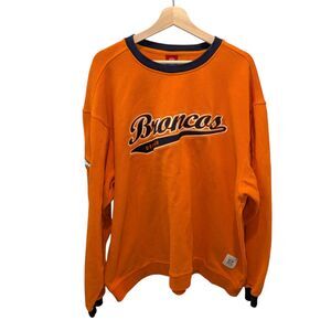 VTG Denver Broncos Reebok NFL Gridiron Classic Crewneck Sweatshirt XL Orange